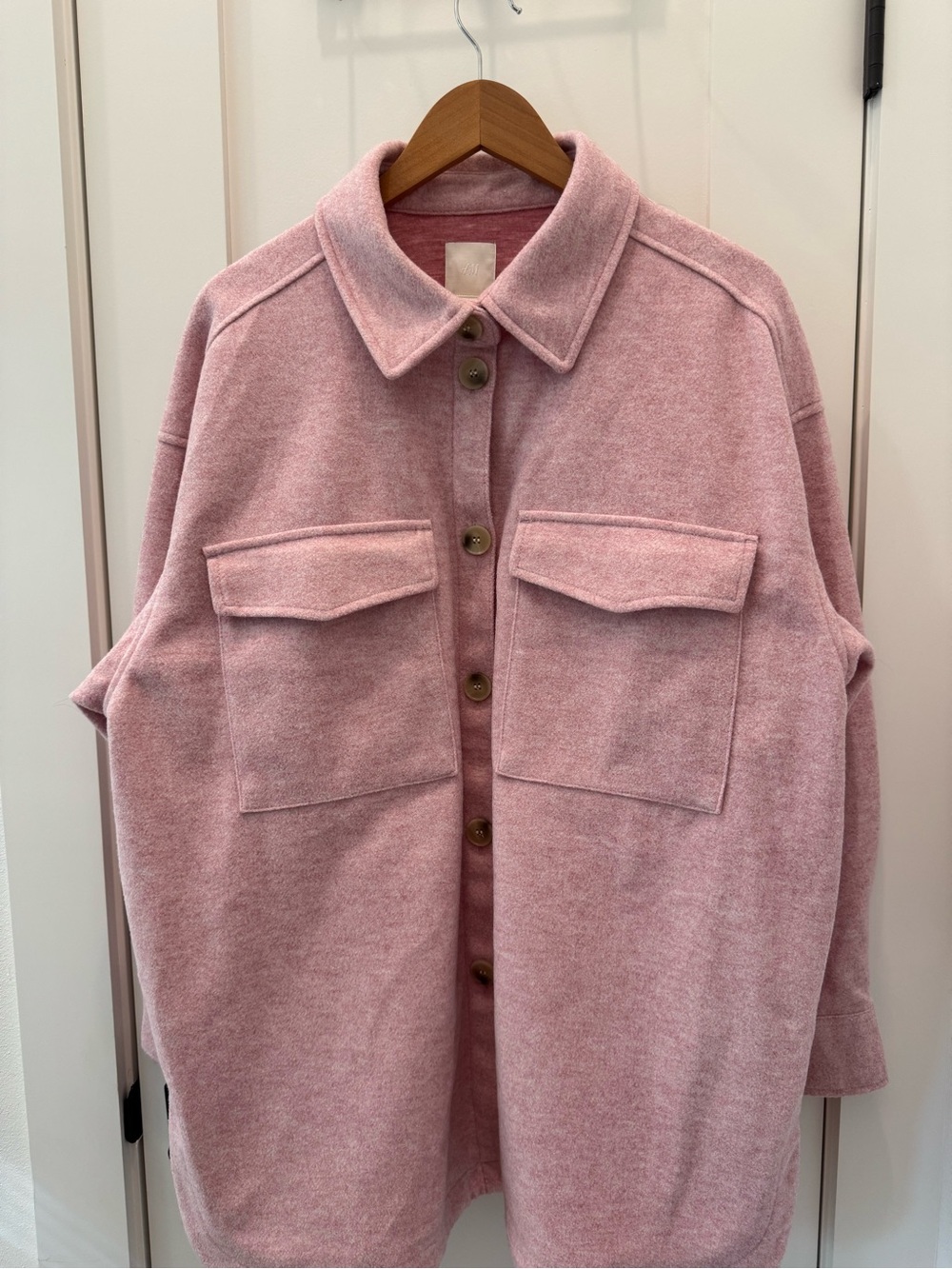 H&M Soft Pink Oversized Utility Shacket women’s XL